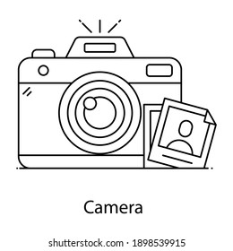 
Capturing device, linear icon of camera 