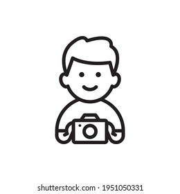 Capturing device vector outline icon style illustration. EPS 10 file