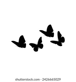 Capturing the enchanting essence of nature, these flying butterflies silhouette gracefully depict the delicate beauty and mesmerizing movement of these winged creatures.