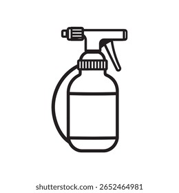 Capturando a essência do minimalismo, esta ilustração de arte de linha apresenta um frasco de spray preto com um design único. O rótulo vazio oferece possibilidades criativas e flexibilidade.