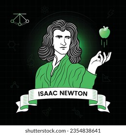 Capturing Great Minds Vector Portraits of Historical Figures - Isaac Newton