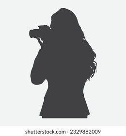 Capturing Memories, Silhouettes of Adventurous Women Tourists Standing Tall, Holding Cameras in Front of Iconic Landscapes