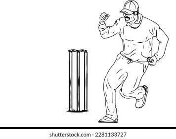 "Capturing the Moment: A Cartoon Depiction of a Cricketer's Catch Celebration"
"Ink it to Win it: Professional Cricket Player Celebrates a Crucial Catch"