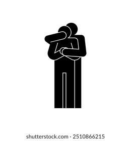 Capturing victim. Violence sign. Maniac Holds victim symbol. Rapist and victim icon