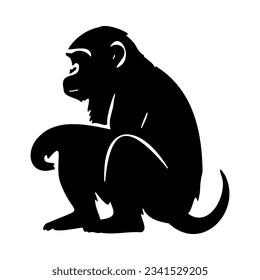 Capuchin line icon. Bananas, monkey, primate, africa, pet monk. Black vector icons on a white background for Business