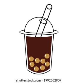 capuchino boba plastic drink vector design