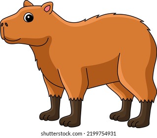 Capibara Animal Cartoon Colorido Clipart 