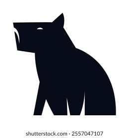 capybara animal silhouette icon isolated