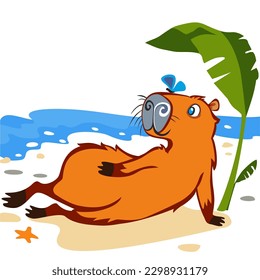 Capybara art vector designs, illustration, cartoon.