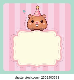 Capybara Birthday Card Paper Frame