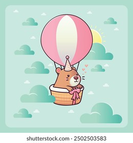 Capybara Birthday Card Paper Frame