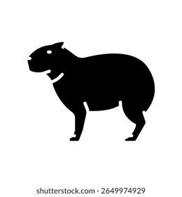 capybara black flat icon for digital and print projects. South american animals. Minimal clean icons for apps and websites. Modern simple icons for UI UX and branding