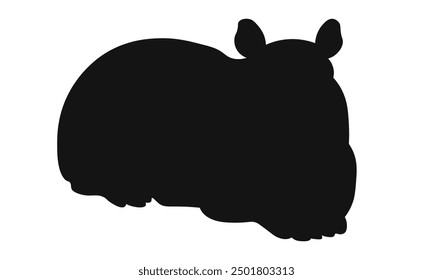 Capybara black silhouette. Vector illustration