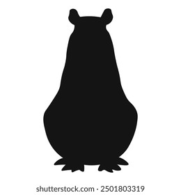 Capybara black silhouette. Vector illustration