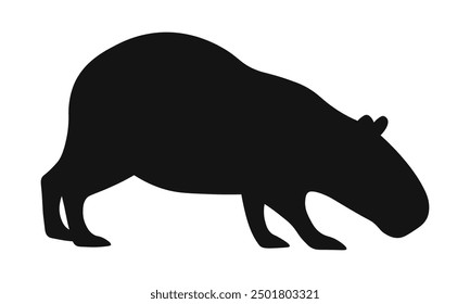 Capybara black silhouette. Vector illustration