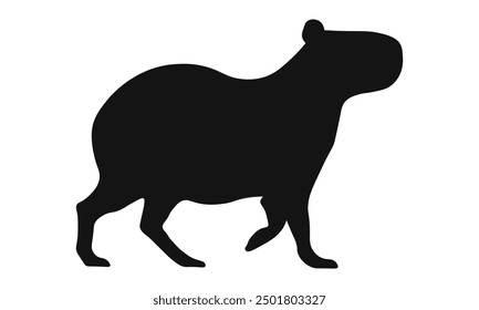 Capybara black silhouette. Vector illustration