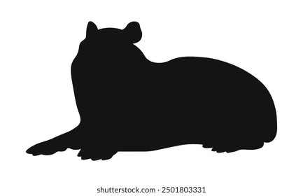 Capybara black silhouette. Vector illustration