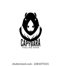 capybara brand logo, animal, esport logo capybara, black and white logo capybara