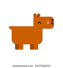 Capybara cartoon animal. Capybara geometric symbol