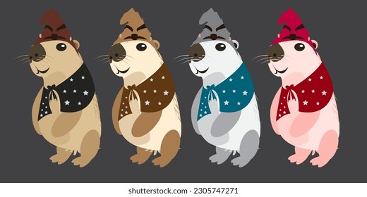 capybara cartoon icon cute illustration vector