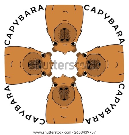 capybara cartoon vector drawing of a cute and relaxed animal in minimal flat style perfect for educational, wildlife, or children's content
