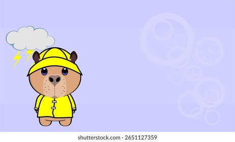 Fondo de dibujos animados de personaje de capibara en Arte vectorial