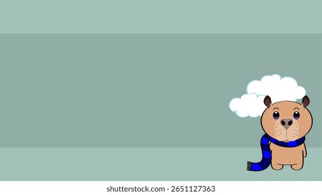 capybara character cartoon background in vector art