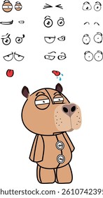 capybara character cartoon expressions pack collection in vector format