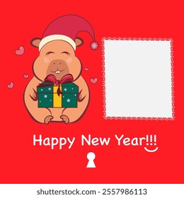 Capybara Christmas card, for social media.