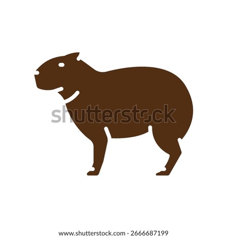capybara color flat icon for digital and print projects. South american animals. Minimal clean icons for apps and websites. Modern simple icons for UI UX and branding