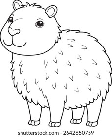 Capybara coloring page with charming animal design ideal for nature themed books