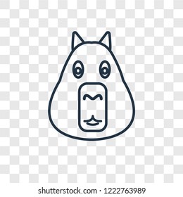 Capybara concept vector linear icon isolated on transparent background, Capybara concept transparency concept in outline style