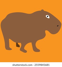 Capybara drawing vector with detailed artistic lines, showcasing wildlife art and ideal for creative and nature-themed projects