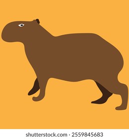 Capybara drawing vector with detailed artistic lines, showcasing wildlife art and ideal for creative and nature-themed projects