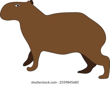 Capybara drawing vector with detailed artistic lines, showcasing wildlife art and ideal for creative and nature-themed projects