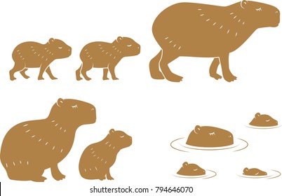 Capybara family Animal