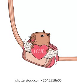 capybara fanny pack illustration. tshirt graphic print pattern. kids clothing, fashion and more