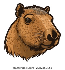 Capybara Flat Icon Isolated On White Background