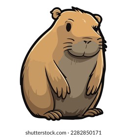 Capybara Flat Icon Isolated On White Background