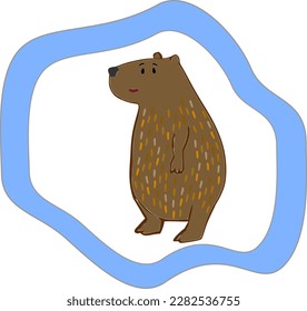 Capybara friendly animal vector illustration. South America fauna.