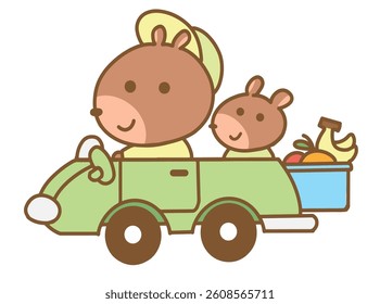 Capybara goes for a drive with friends