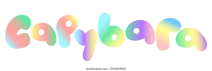 Capybara. Gradient Groovy capybara lettering in free style