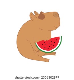 capybara hand drawn in doodle style. cute animal in a simple line drawing. suitable for icon, sticker, decor.