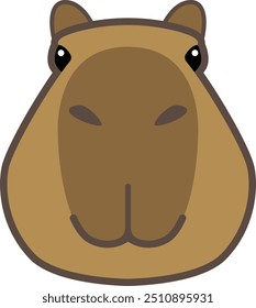 Capybara cabeça em olho de peixe lente vetor ilustração