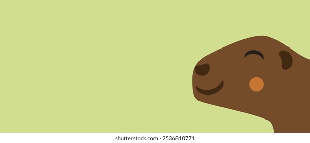 Capybara cabeça com composição simples, ilustração de estoque vetor plana com capybaras bonito ou modelo de espaço de cópia