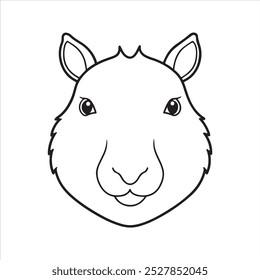 Capybara head vector art design