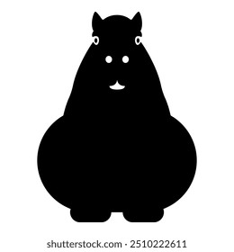 Capybara icon black color vector illustration image flat style