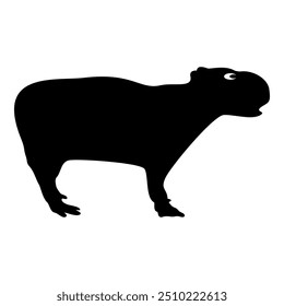 Capybara icon black color vector illustration image flat style