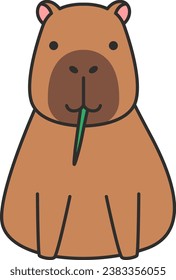 icono del capibara. Icono vectorial del capibara de dibujos animados para diseño web aislado en fondo blanco