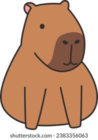 icono del capibara. Icono vectorial del capibara de dibujos animados para diseño web aislado en fondo blanco